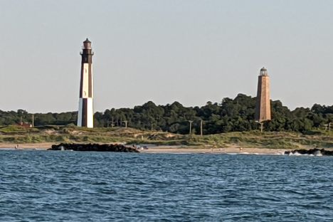 New (left) and old (right) Cape Henry Lighthouses.