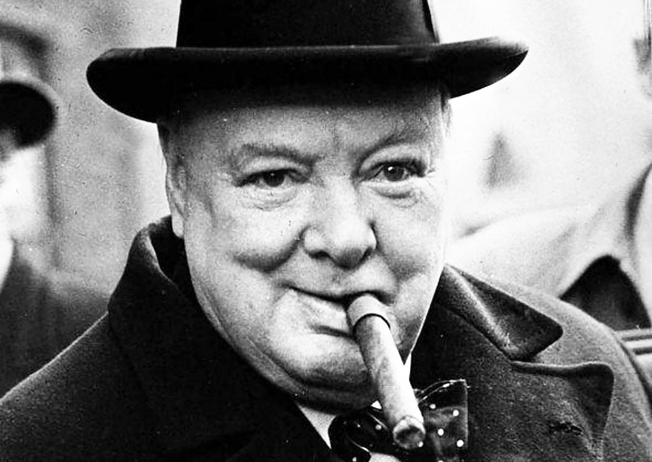 Churchill loved cigars. 
