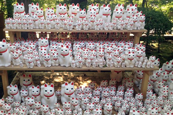 Lucky cat figures at Gotokuji Temple