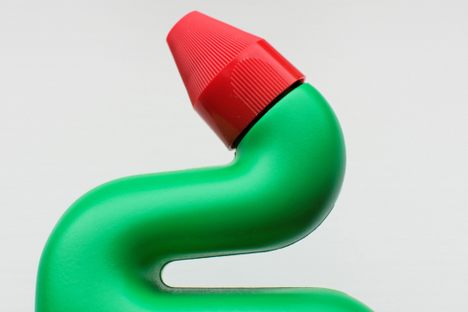 The nozzle of a bottle of Toilet Duck.