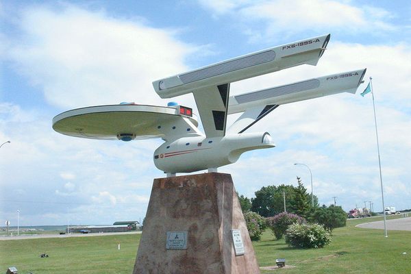 Vulcan’s Starship FX6-1995-A, replica of the Starship Enterprise, named after Vulcan Airport’s designation FX6. 