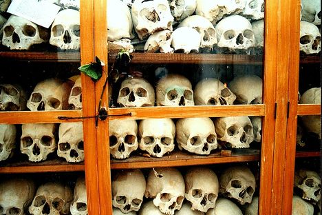 Skulls of the victims of the Chios massacre of 1822.