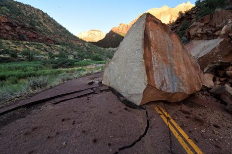 See the 'House-Sized' Boulder that Shut Down This National Park Road