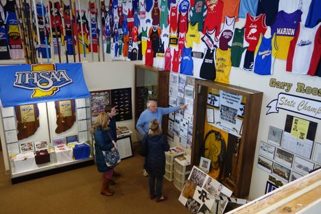 Athlete jerseys and memorabilia.