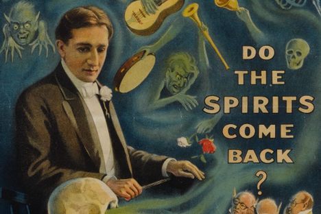A ghoulish 1915 poster from Jay's collection advertising a seance with the magician Howard Thurston. 