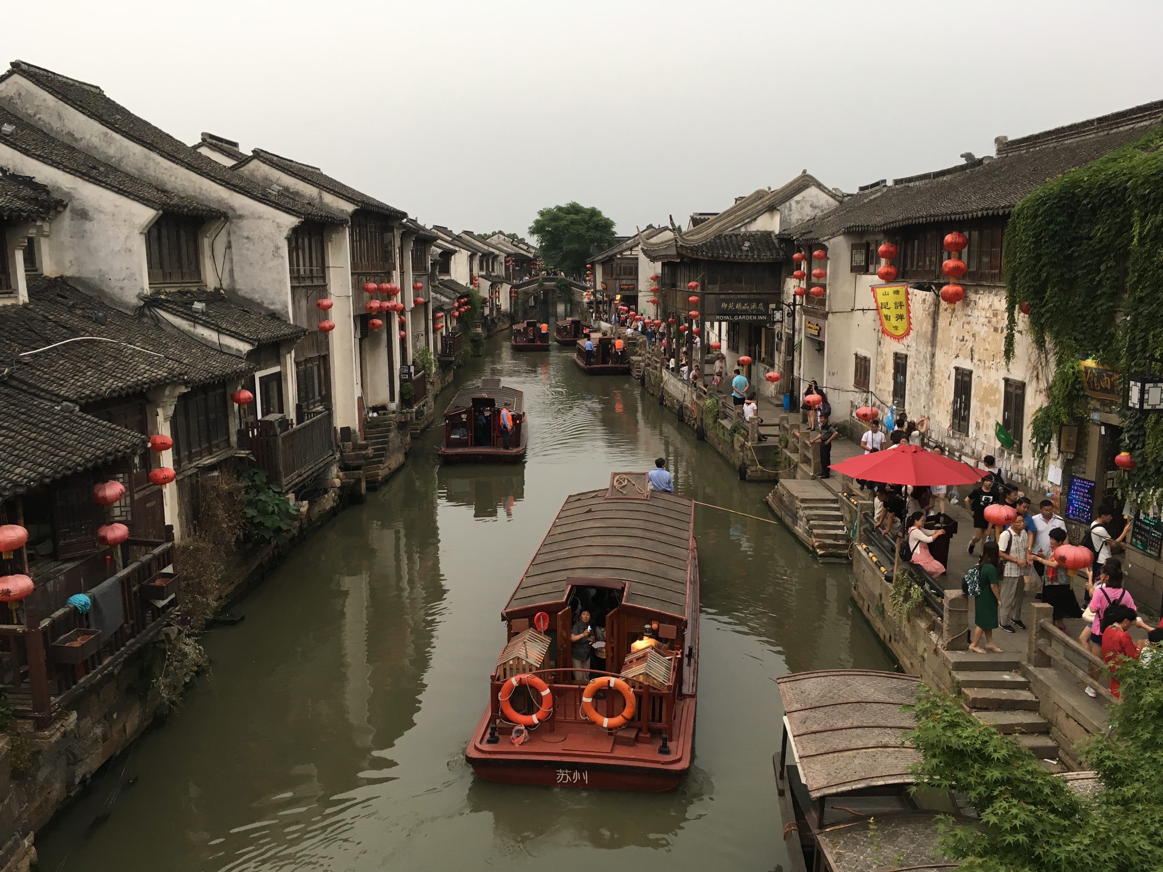 Riding along Suzhou's canals.