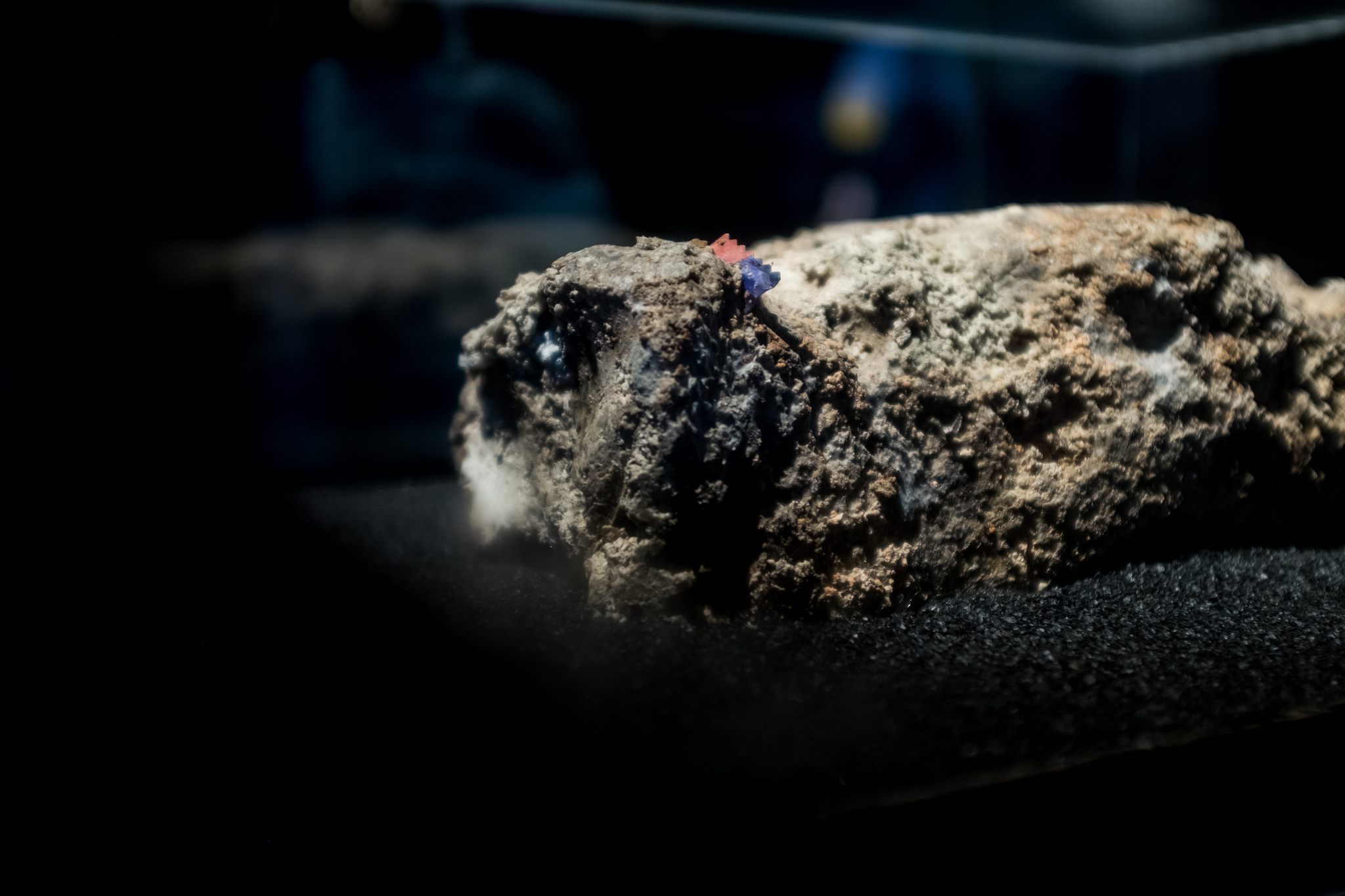 A candy wrapper is visible in the chunk of the Whitechapel fatberg on view at the Museum of London.