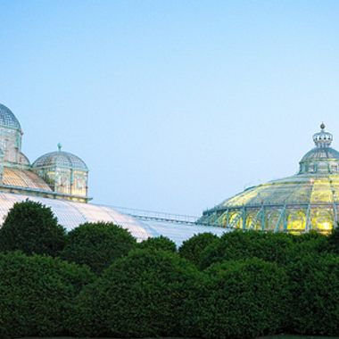 Laeken Greenhouses illuminated. (luc_viatour/Flickr)