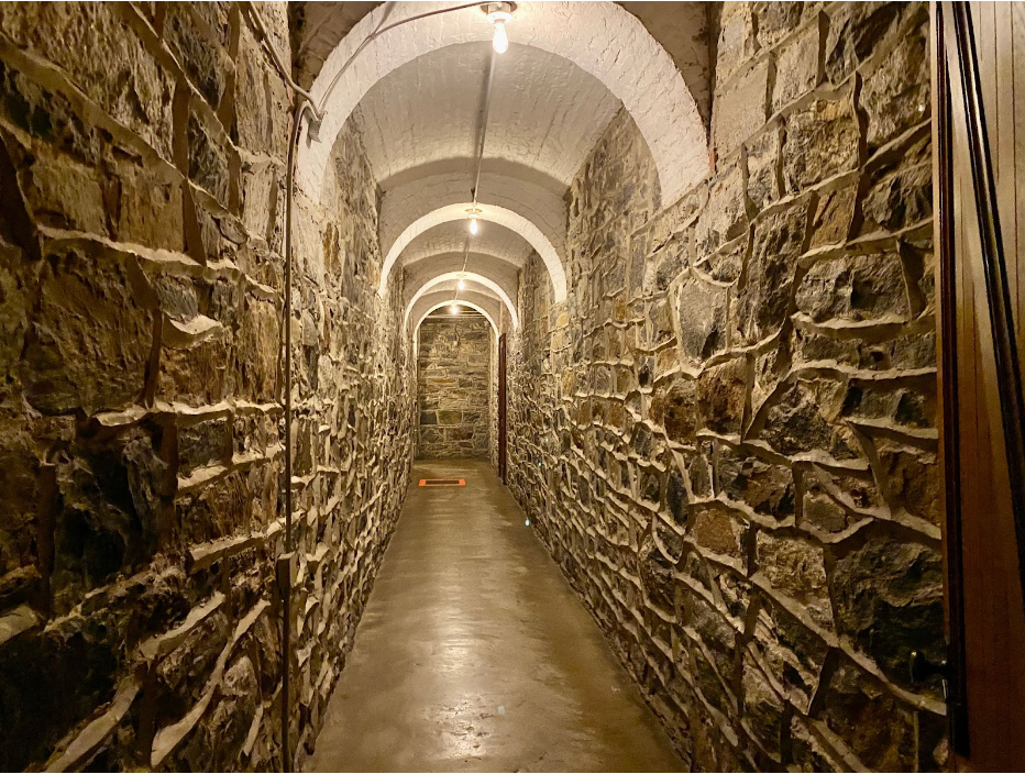 Inside the Biltmore’s underground tunnel, just one of the many hidden passageways on the massive estate.
