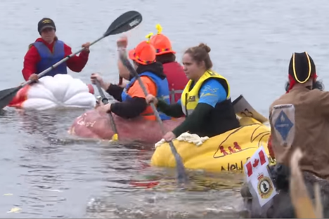 Watch People Paddle a Pumpkin in These Unusual Boat Races