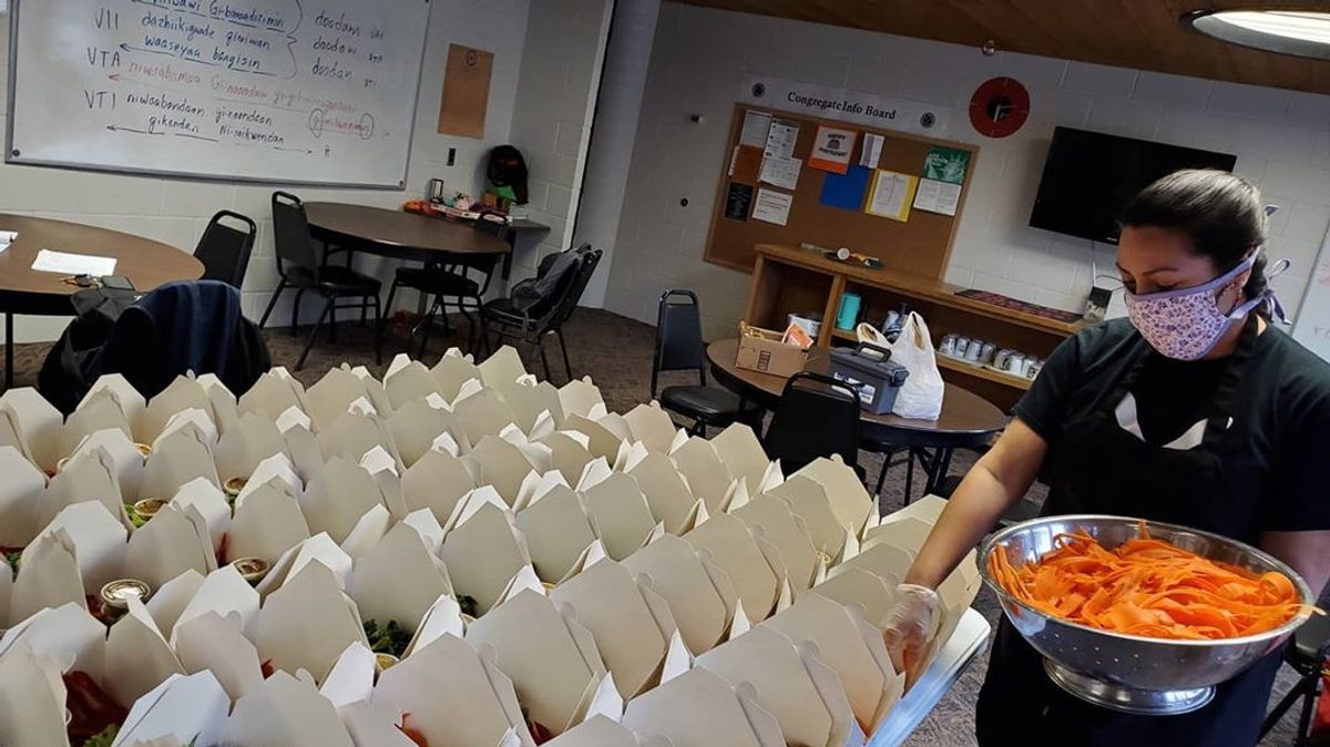 Chefs use local ingredients to prepare packed meals for Native elders in the Twin Cities.