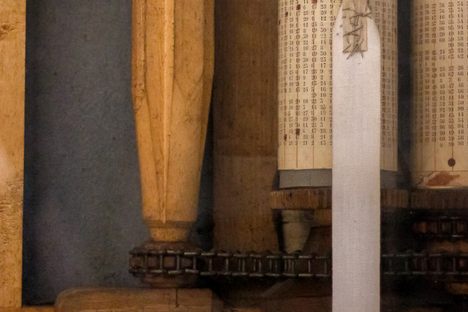 The Perpetual Calendar tracks 4,000 years with nine rolls and a hand-operated crank. 