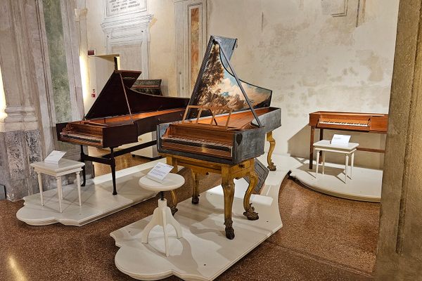 Instruments on display in the church.