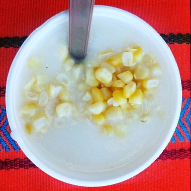 A cup of atol de elote.