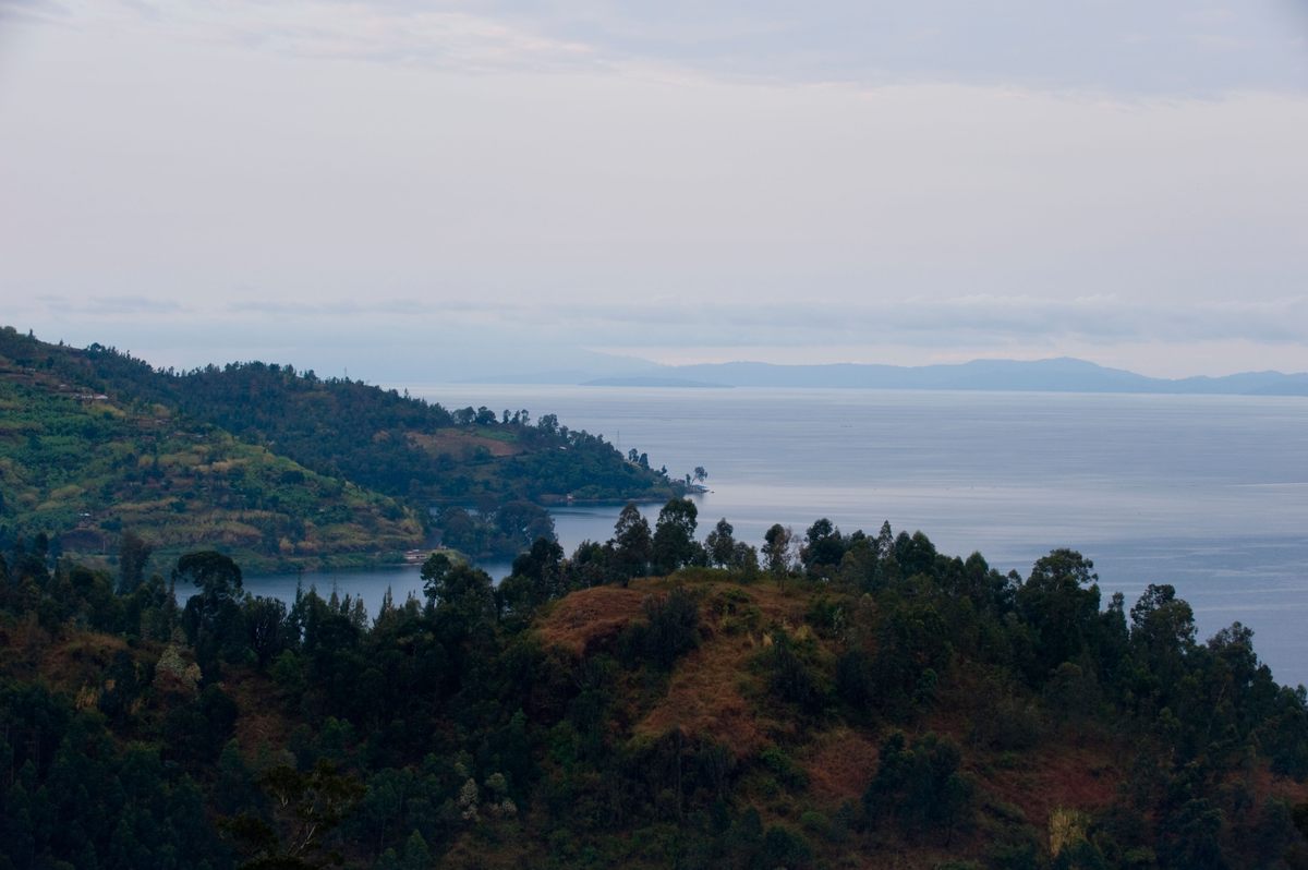 The sparkling sand beaches that ring Lake Kivu were an escape path for the endangered Tutsi. It was only about a mile from the lakeside town of Gisenyi to the Zaire border.