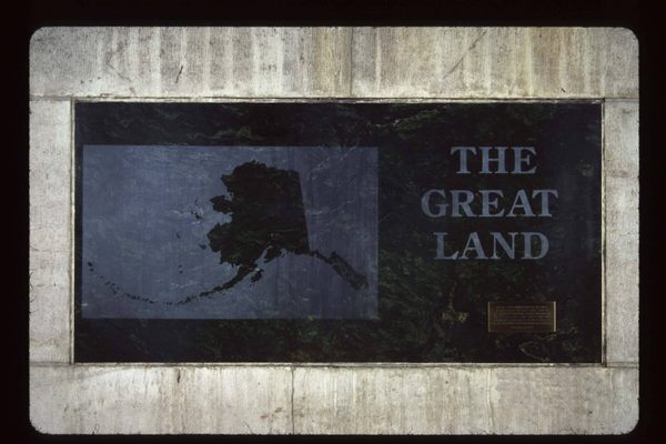 The State of Alaska’s entry is a jadite and bronze plaque. 
