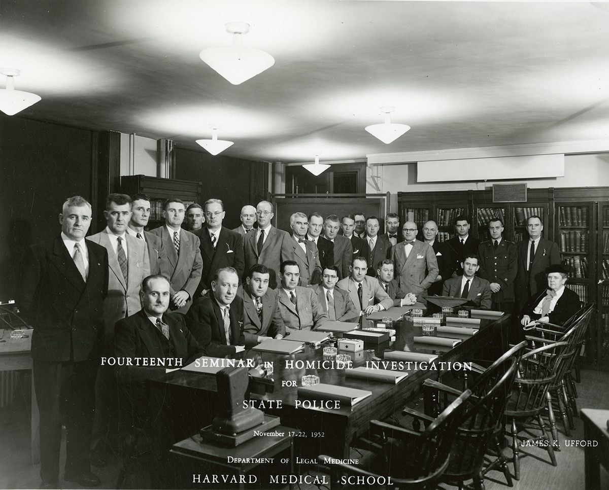 Glessner Lee (far right) at a Harvard Homicide Seminar, 1952.