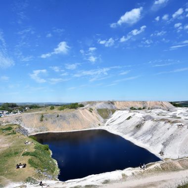 Quarry waters dyed black
