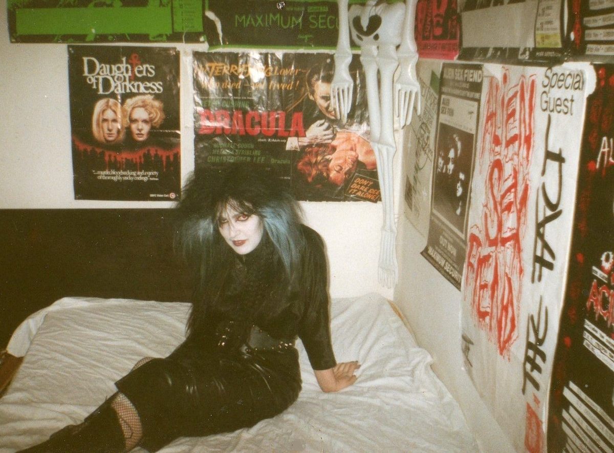 A participant named Debbie Graves shows off her goth look.