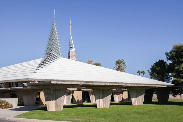 The Frank Lloyd Wright-designed First Christian Church, Phoenix, Arizona.