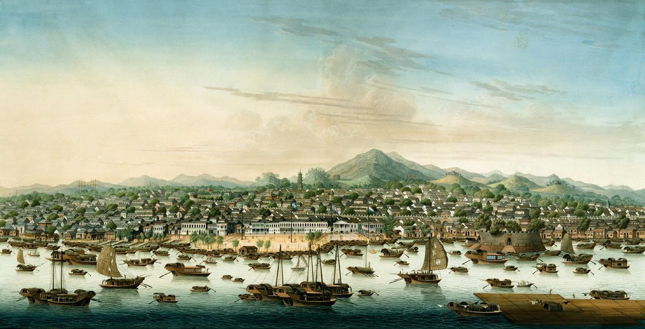 A painting of the city of Canton circa 1800, where Ching Shih lived before she became a pirate.