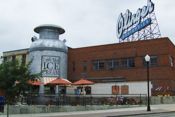 The Little Man Ice Cream Can sits just beside Linger Eatuaries, a former mortuary turned hip dining spot.