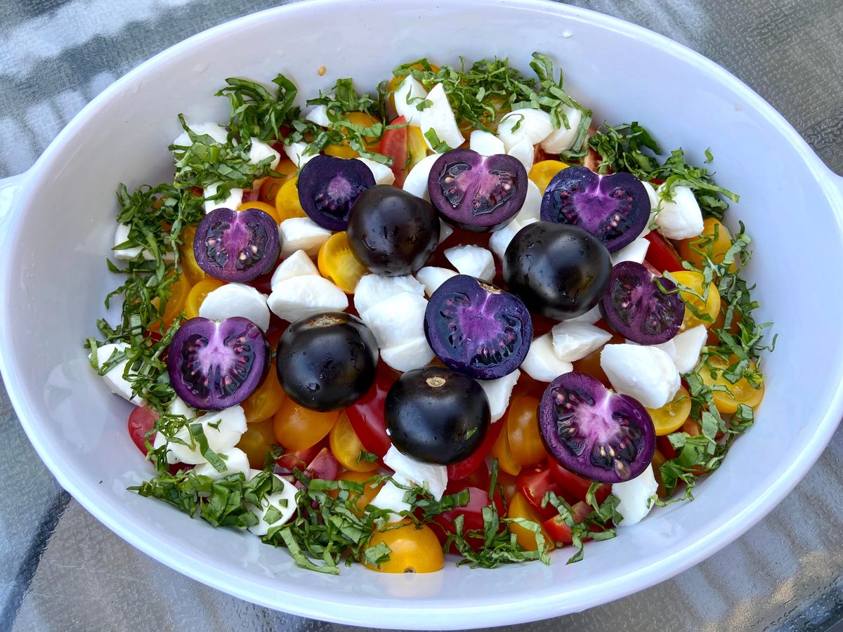 The Purple Tomato makes for an eye-catching salad.