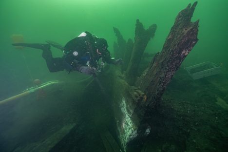 The trove of spices was found in the stern of the ship by Brendan Foley and a team of archaeologists. 