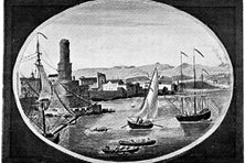 An illustration of Port Royal from the book “On the Spanish Main.”