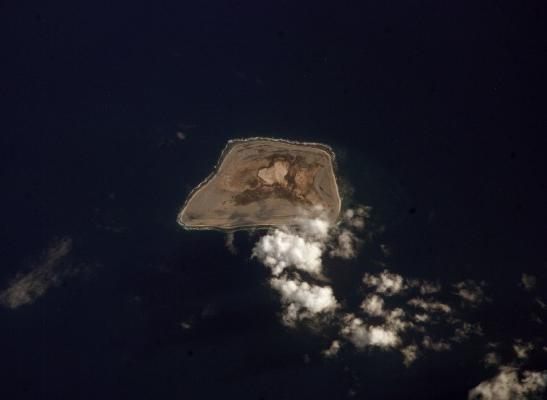 A satellite view of Jarvis Island, where thousands of people have pretended to bicycle.