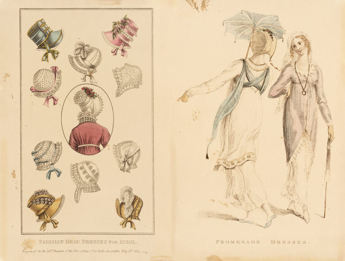 Lydia Bennet "wrote" a letter on the back of this fashion illustration.