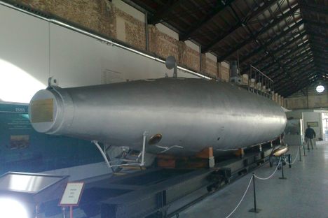 Business end of the sub, the single torpedo tube was at the front