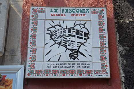 Plaque outside La Vasconia bakery.