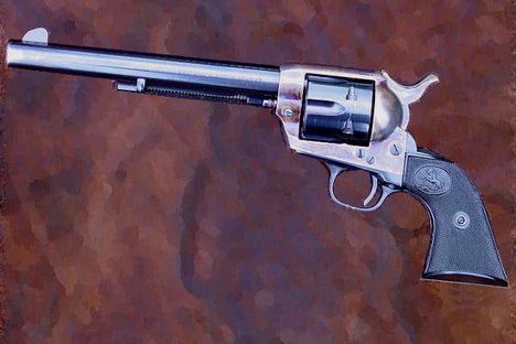 A painting of a Second generation Colt Single Action Army
