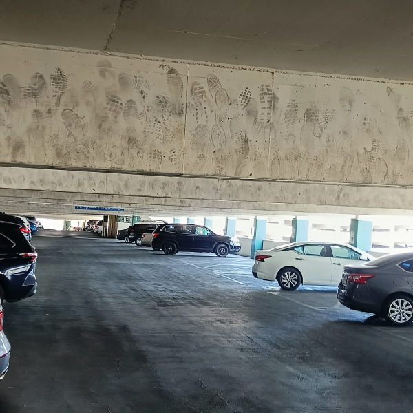 Parking Lot Shoeprints in Las Vegas, Nevada