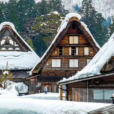 The village of Shirakawa-gō in winter.