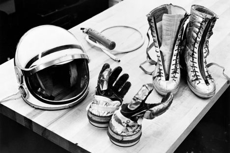 A helmet from the 1961 Mercury spacesuit. The space helmet wouldn't be the same had it not been for Alice King Chatham's contributions.