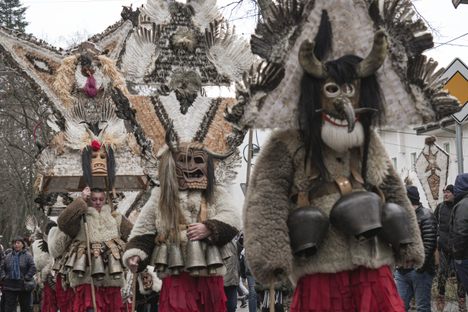 Kukeri during the Surva festival in 2023