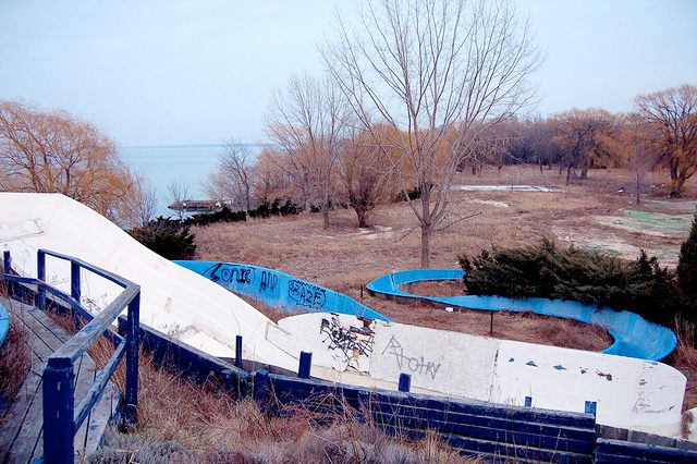 Abandoned water slide