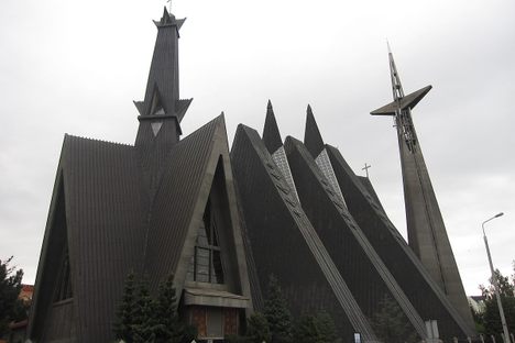 The church is known for its jagged, striking facade.