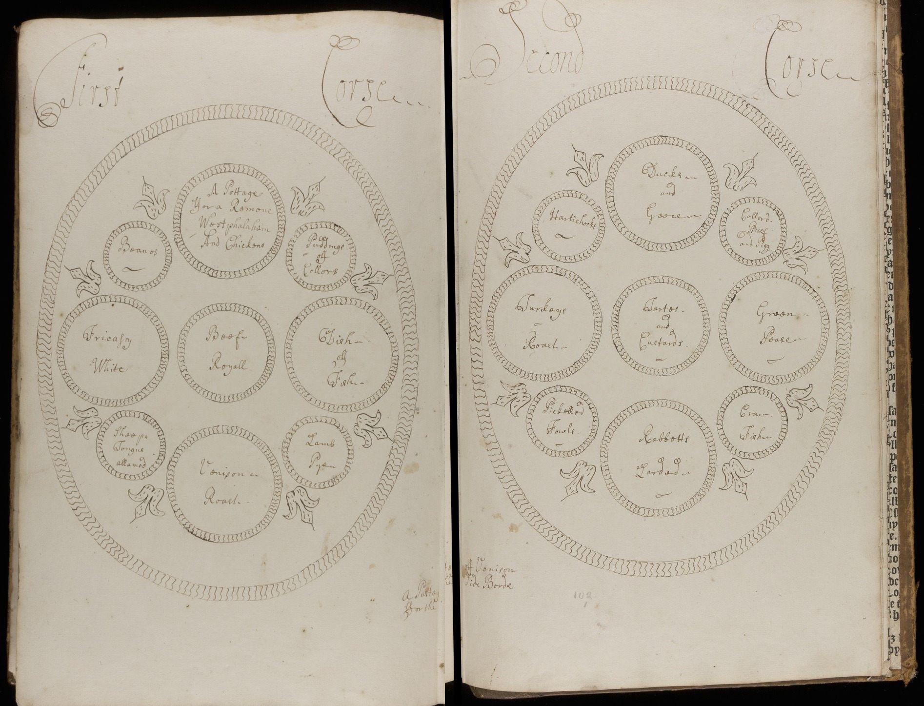 A handwritten cookbook from the 1750s.