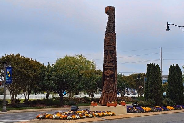 The Chief Little Owl statue is one of more than 70 works that were made as part of the Trail of Whispering Giants project.