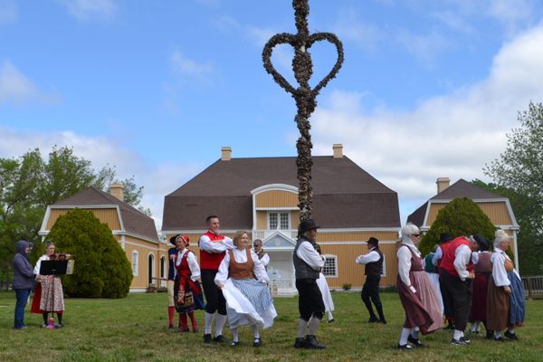 Swedish Dancing is popular in front of the Swedish Pavilion at the Midsummer’s Day festival.