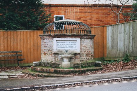 View of the well from across Priest Hill