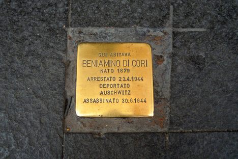 A Stumbling Stone memorial in Rome.