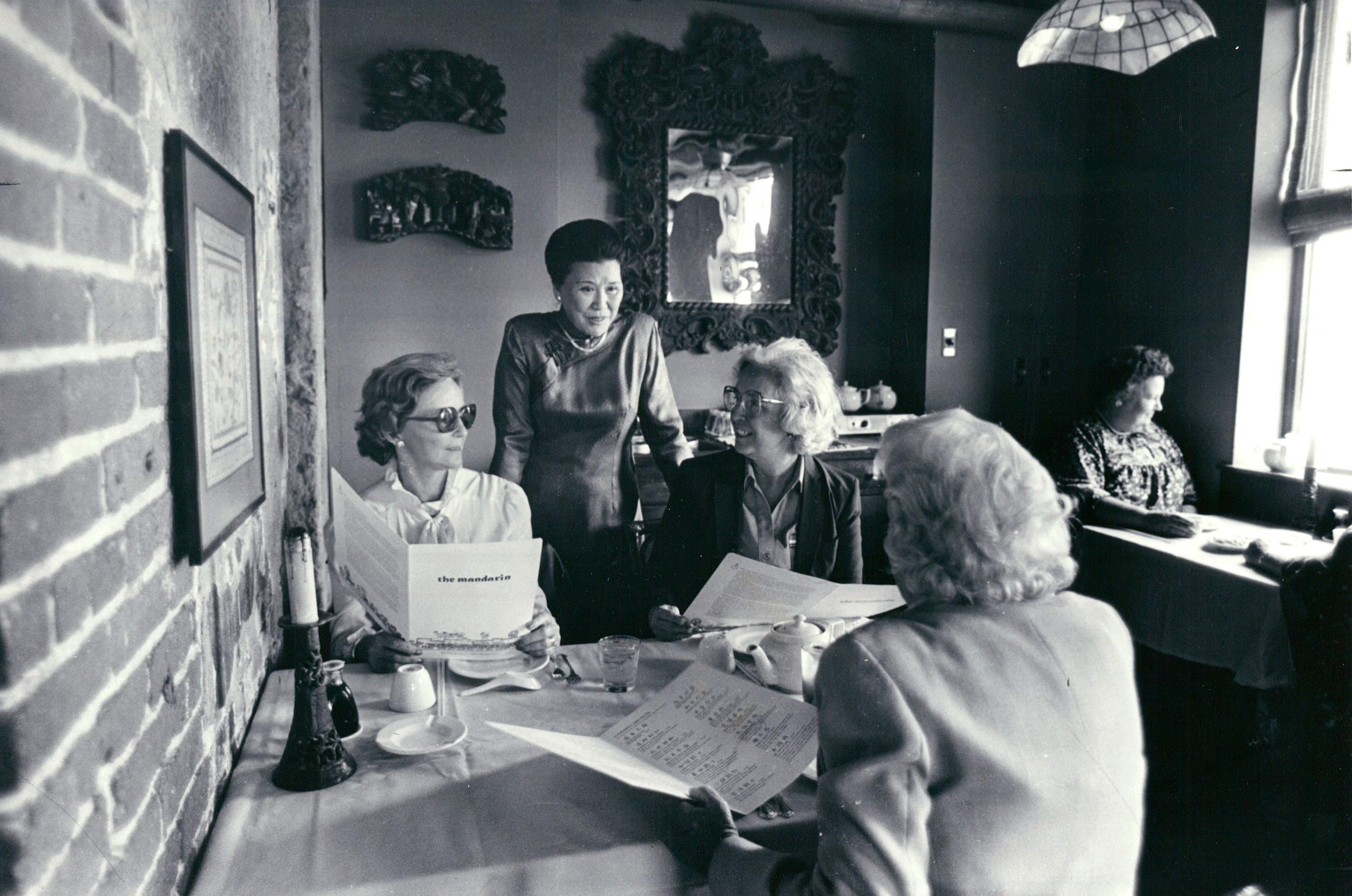 Cecilia Chiang, pictured standing, refused to sell chop suey at the Mandarin, her upscale San Francisco restaurant.