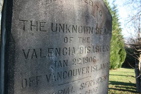 Grave of the unidentified S.S. Valencia victims. 