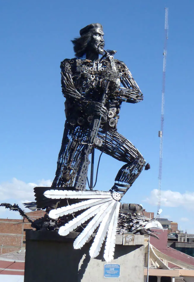 The piece is made of more then 1,000 pieces of scrap iron.