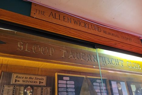 Trophy Case inside the Sloop Tavern