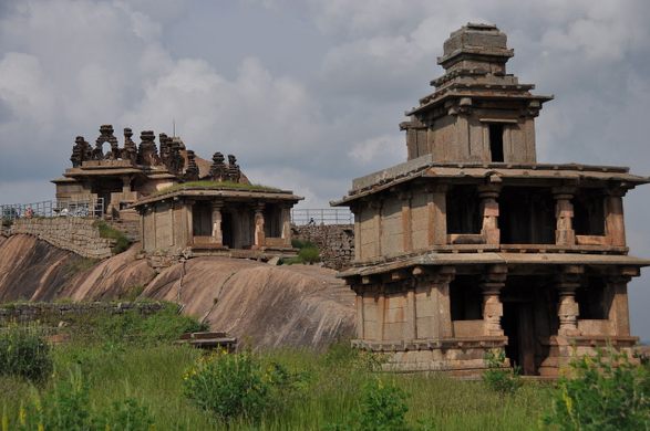 Ruins at Chiitradurga Fort, Chitradurga, Karnataka, India Stock